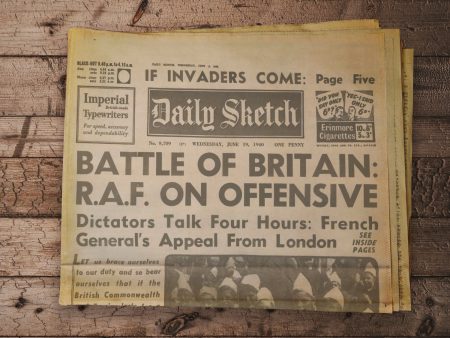 19th June 1940 - Battle of Britain Newspaper For Discount