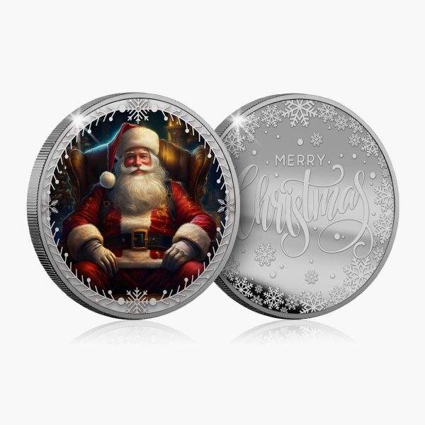 Santa Claus Christmas 2024 Silver Plated Medal Fashion