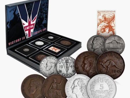 1945 Victory in Europe Historical Coin Collector Set For Discount