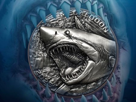 Giant Megalodon Ultra High Relief Silver 2025 Coin Fashion