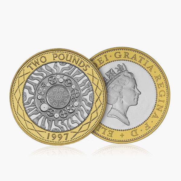 1997 Circulated Technology UK £2 Coin For Discount