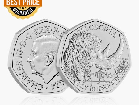 Ice Age Giants - The Woolly Rhino 2024 50p Coin For Discount