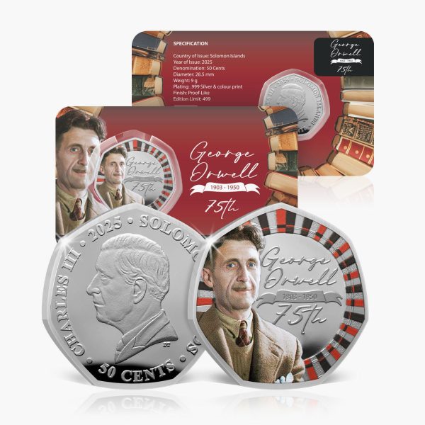 George Orwell 75th Anniversary 2025 Silver Plated BU Coin Online now