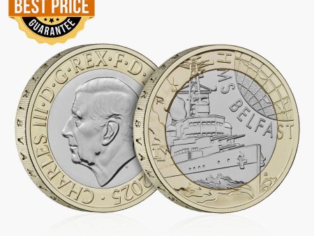 HMS Belfast 2025 UK £2 Brilliant Uncirculated Coin For Cheap