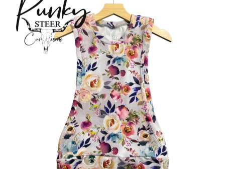 Floral muscle tank 6 6x Online Hot Sale