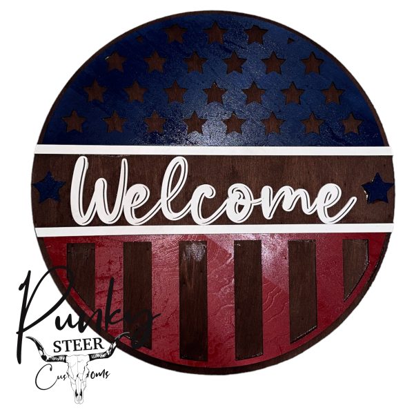 Americana 14” door sign For Cheap