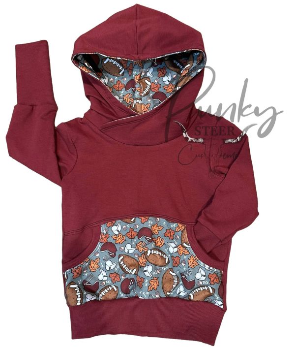 Fall football maroon grow with me hoodie For Sale