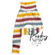 Fall vibes stripes grow along pants 3t-6y For Cheap