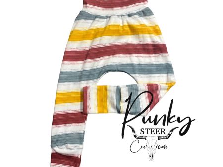 Fall vibes stripes grow along pants 3t-6y For Cheap