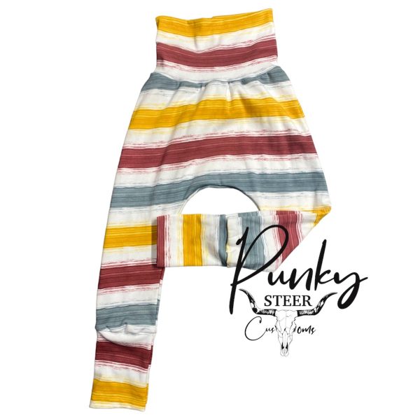 Fall vibes stripes grow along pants 3t-6y For Cheap