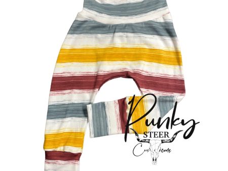 Fall vibes stripes grow along pants 12m-3t For Sale