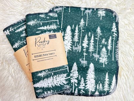 Reusable paper towels- forest deer on Sale