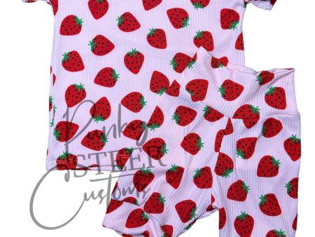 2t strawberry rib knit lounge set Sale