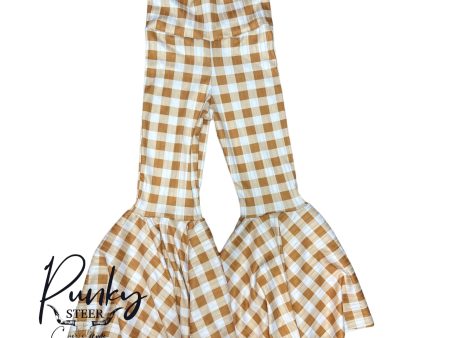 2t butterscotch checkered bell bottoms on Sale