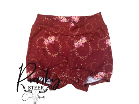 Maroon floral mouse 12m-3t shorty shorts Online now