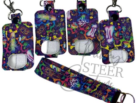 Lisa Frank peens key fob wristlet and inhaler holder on Sale