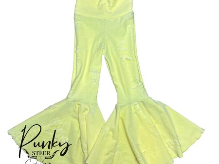 2t distressed yellow bell bottoms Hot on Sale