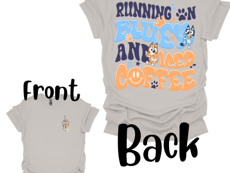 *pre order* Running on bluey and iced coffee Tee on ice grey Hot on Sale