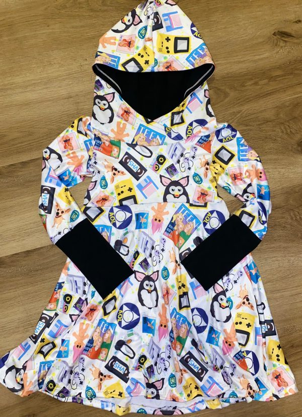 3t-6y 90s kid hooded dress Online